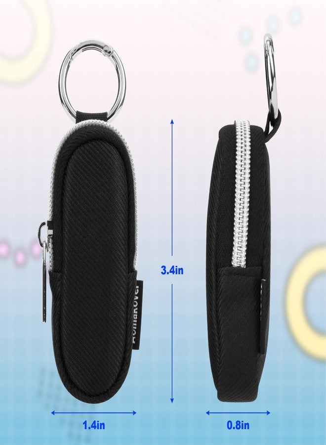Homakover Portable Lip Balm Organizer Case with Keychain, Travel Chapstick Holder Storage Bag, Waterproof Small Cosmetic Organizer, Anti-Lost Lipstick Lip Gloss Sleeve Pouch Keeper Case (Black, Small) - Image 2